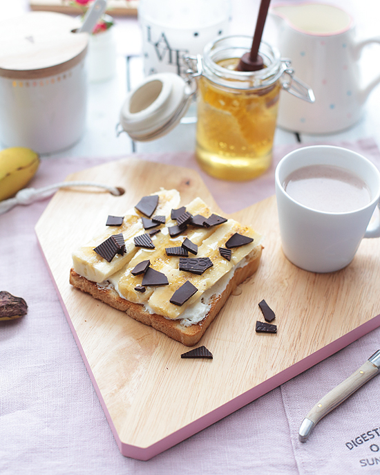 Bananen Toast Honig Schokolade Geschenkidee