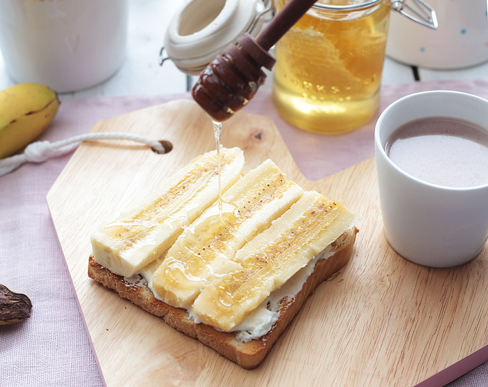 Bananen Toast Honig Schokolade Geschenkidee