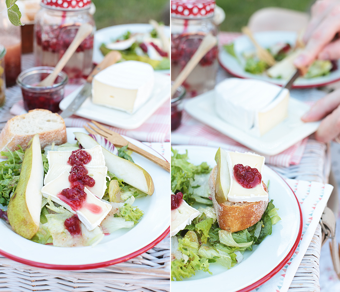 #lassunspicknicken Picknick Gartenpicknick Salat Birnen Preiselbeeren Géramont